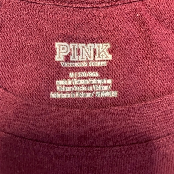 Pink size medium burgundy shirt sleeve t-shirt - Picture 3 of 4